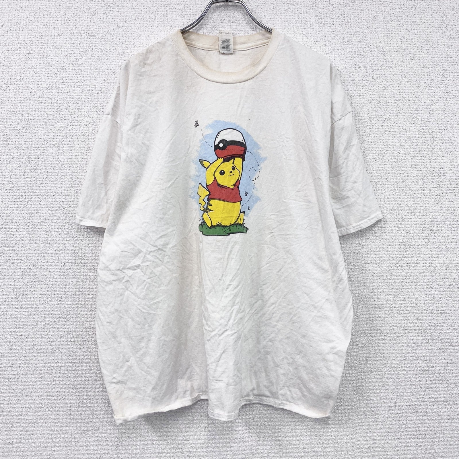 GILDAN　ギルダン　ピカチュウ　くまのプーさん　半袖Tシャツ　白　ホワイト　3XLサイズ