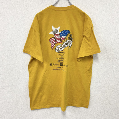 GILDAN　ギルダン　半袖プリントTシャツ　US ARMY　ミリタリー　星条旗　黄色　イエロー　XLサイズ