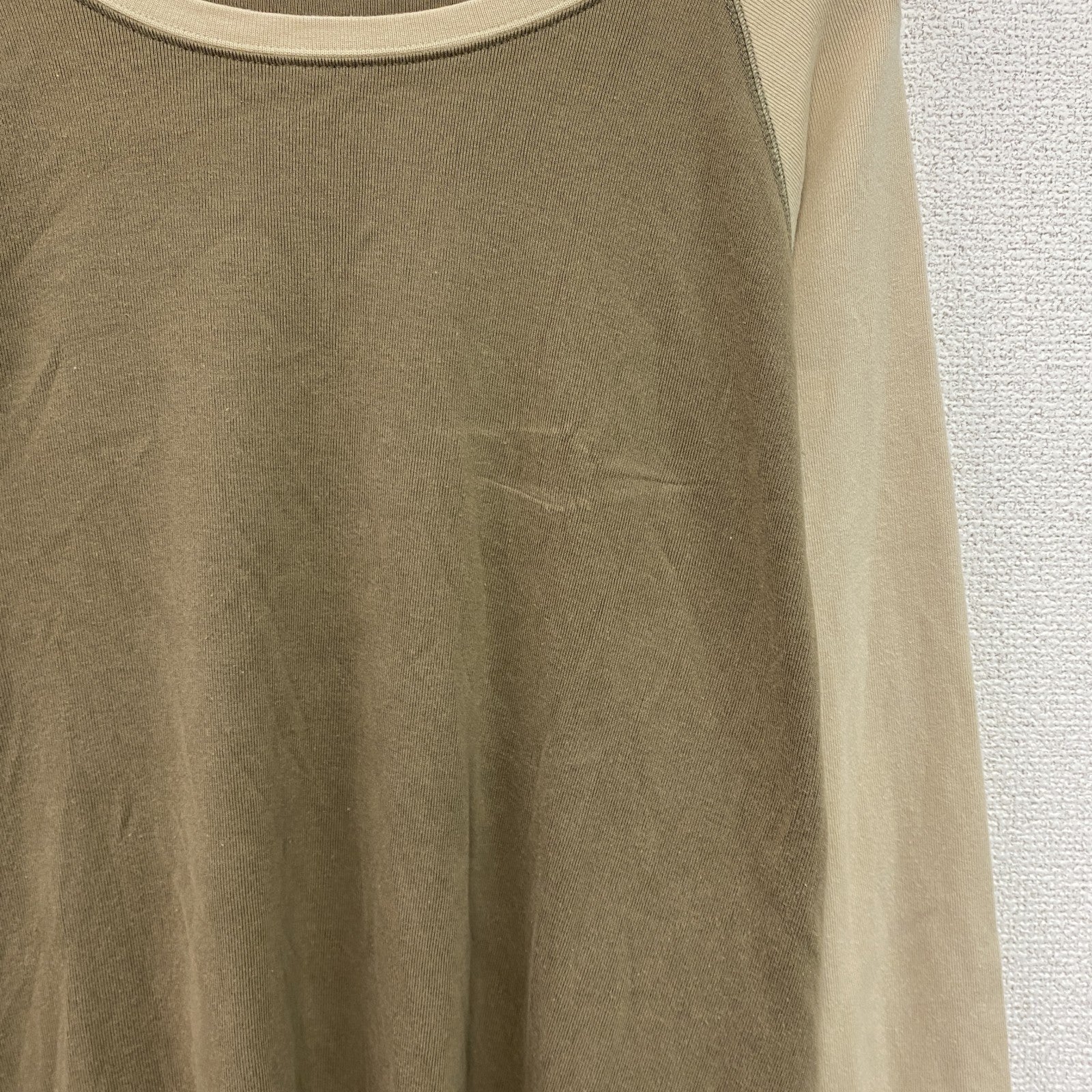 OLD UNIQLO　オールドユニクロ　長袖Tシャツ/ロンT　ラグラン　茶色　ブラウン　ベージュ　Lサイズ