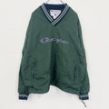 90s　champion　チャンピオン　プルオーバーナイロンジャケット　ヴィンテージ　緑　グリーン　Mサイズ