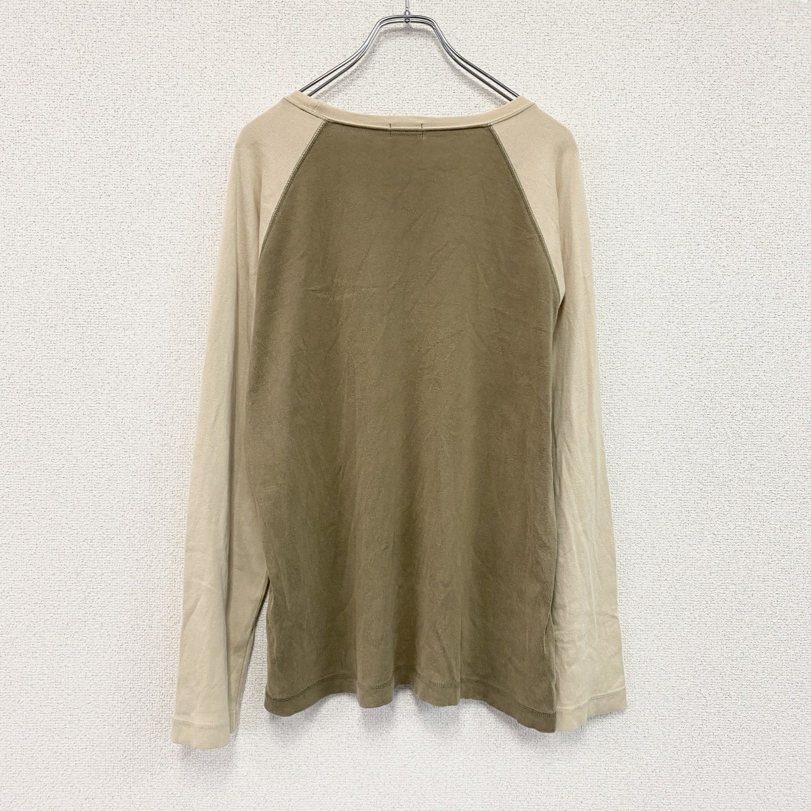 OLD UNIQLO　オールドユニクロ　長袖Tシャツ/ロンT　ラグラン　茶色　ブラウン　ベージュ　Lサイズ