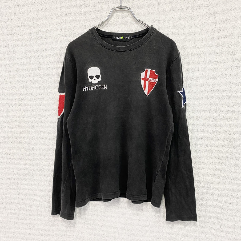 HYDROGEN　ハイドロゲン　長袖Tシャツ/ロンT　黒　ブラック　Lサイズ