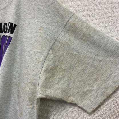 80s～　FRUIT OF THE LOOM　半袖プリントTシャツ　シングルステッチ　霜降りグレー　Lサイズ