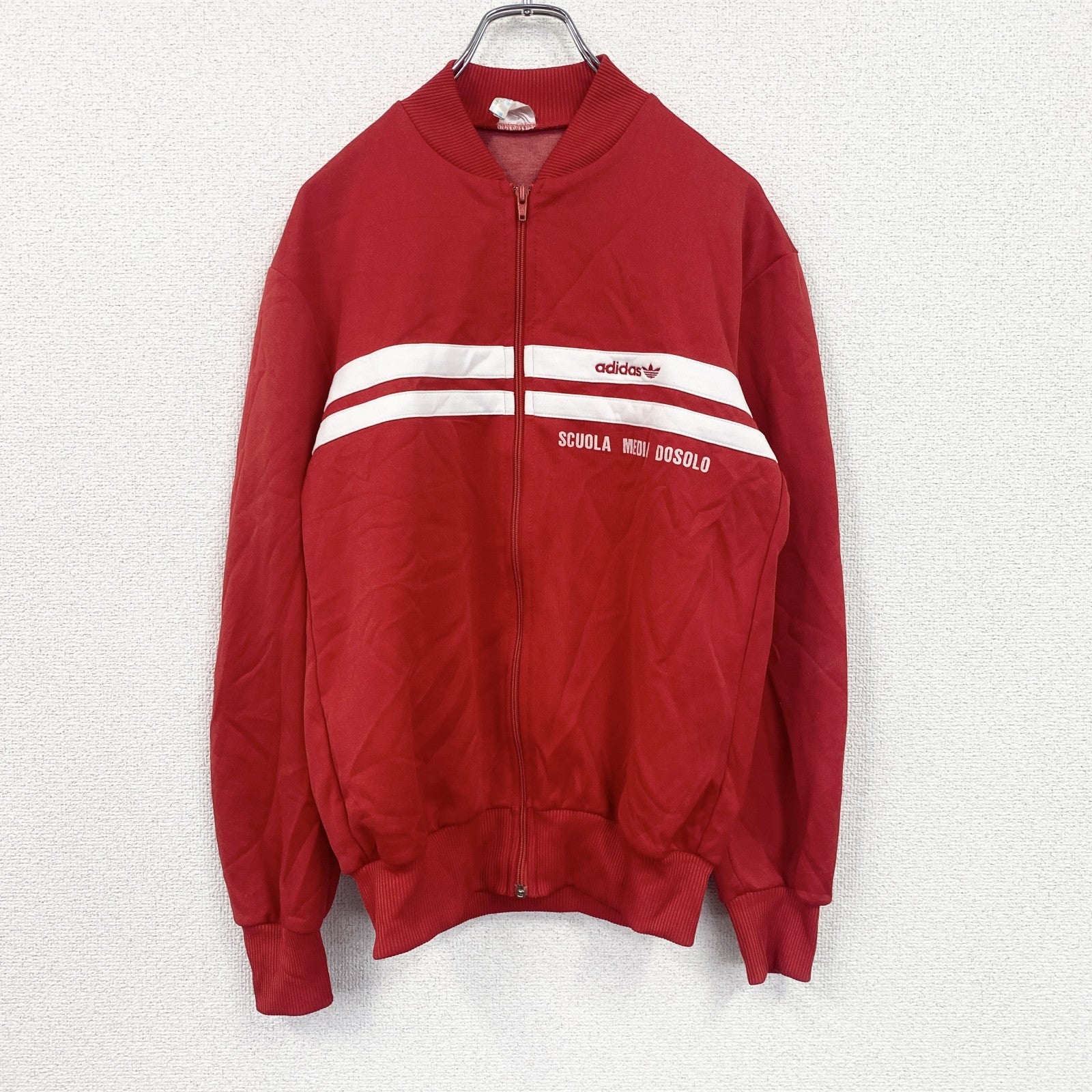 80s　adidas　アディダス　トラックジャケット/ジャージ　ヴィンテージ　赤　レッド　XSサイズ