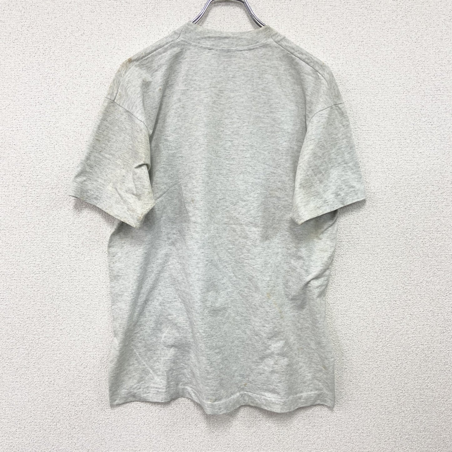 80s～　FRUIT OF THE LOOM　半袖プリントTシャツ　シングルステッチ　霜降りグレー　Lサイズ