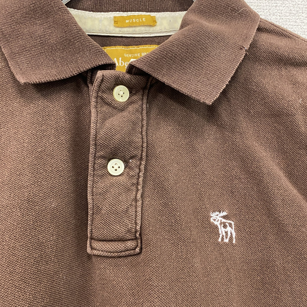 Abercrombie&Fitch　アバクロンビー&フィッッチ　半袖ポロシャツ　茶色　ブラウン　Mサイズ