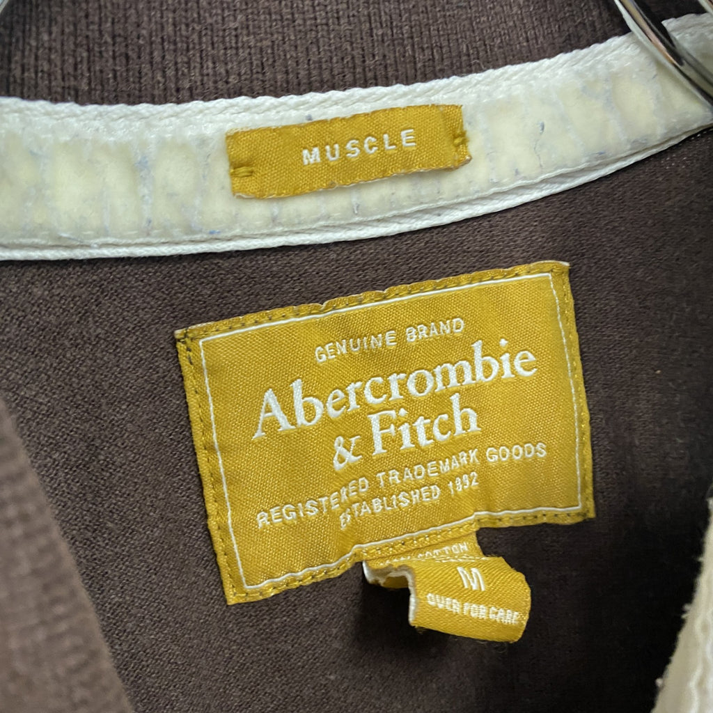 Abercrombie&Fitch　アバクロンビー&フィッッチ　半袖ポロシャツ　茶色　ブラウン　Mサイズ