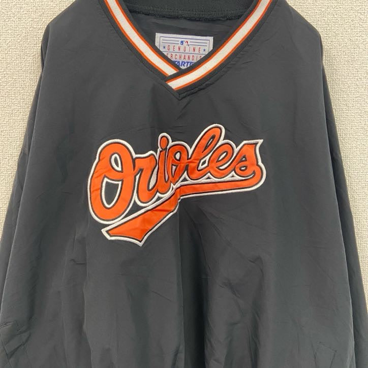 STARTER スターター　MLB　オリオールズ　プルオーバーナイロンジャケット　黒　ブラック　XLサイズ