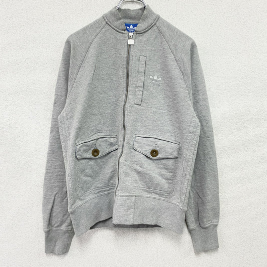 adidas　アディダス　スウェットトラックジャケット/ジャージ　トレフォイルロゴ　灰色　グレー　Sサイズ
