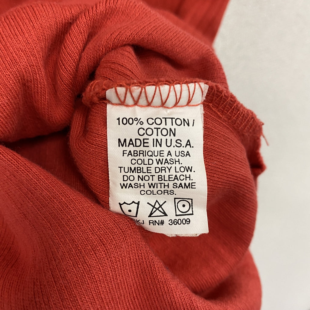 ～00s　Calvin Klein　カルバンクライン　VネックTシャツ　ヴィンテージ　刺繡ロゴ　レッド　Sサイズ