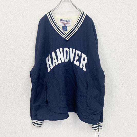 90s　champion　チャンピオン　プルオーバーナイロンジャケット　ヴィンテージ　紺　ネイビー　Lサイズ
