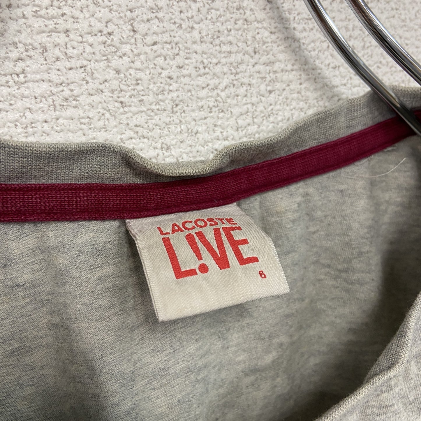 LACOSTE　ラコステ　半袖プリントTシャツ　浮世絵　灰色　グレー　6サイズ