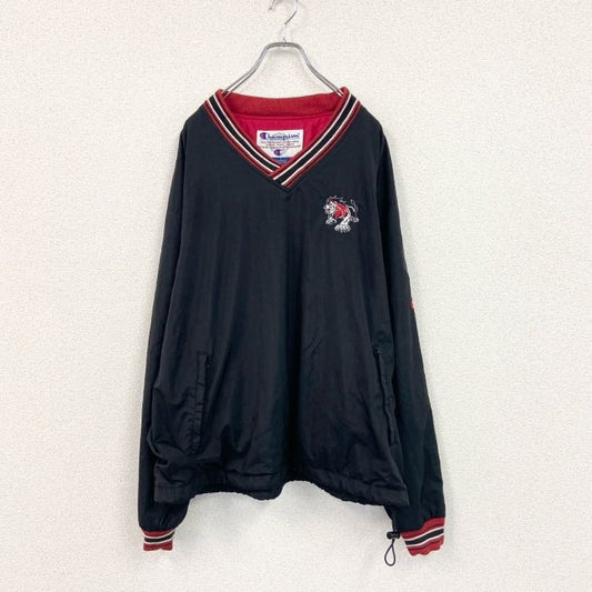 90s　Champion　チャンピオン　ナイロンジャケットプルオーバー　ヴィンテージ　黒　ブラック　Lサイズ