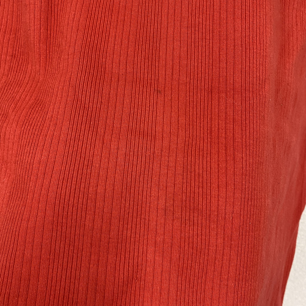 ～00s　Calvin Klein　カルバンクライン　VネックTシャツ　ヴィンテージ　刺繡ロゴ　レッド　Sサイズ