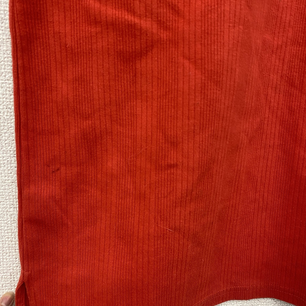 ～00s　Calvin Klein　カルバンクライン　VネックTシャツ　ヴィンテージ　刺繡ロゴ　レッド　Sサイズ