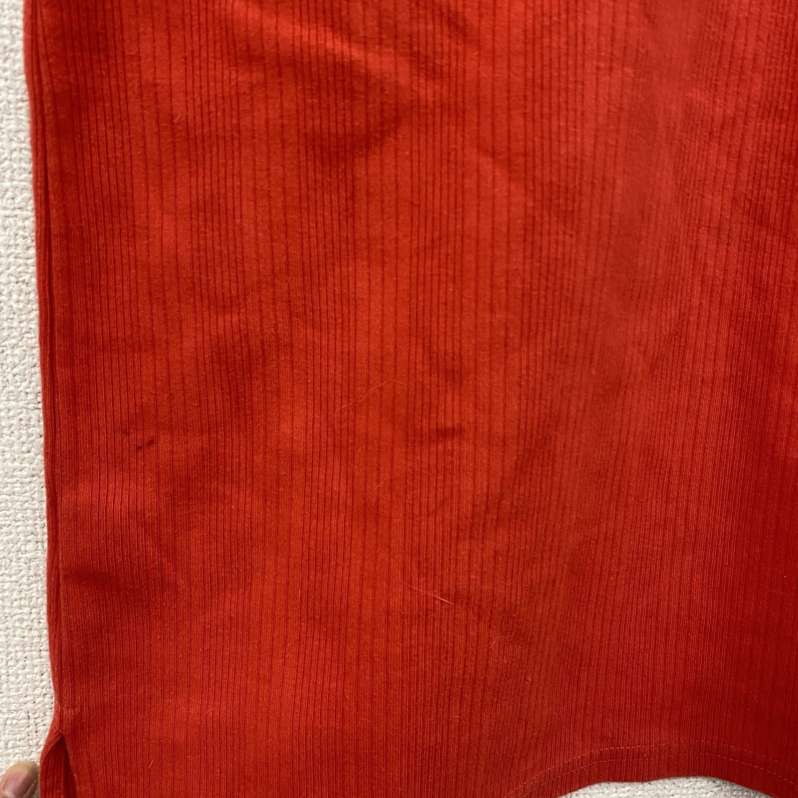 ～00s　Calvin Klein　カルバンクライン　VネックTシャツ　ヴィンテージ　刺繡ロゴ　レッド　Sサイズ