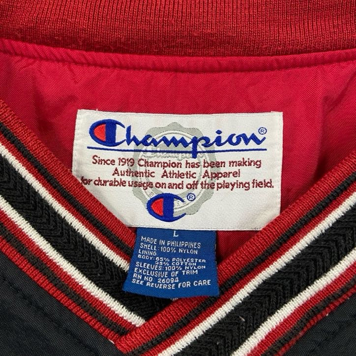 90s　Champion　チャンピオン　ナイロンジャケットプルオーバー　ヴィンテージ　黒　ブラック　Lサイズ