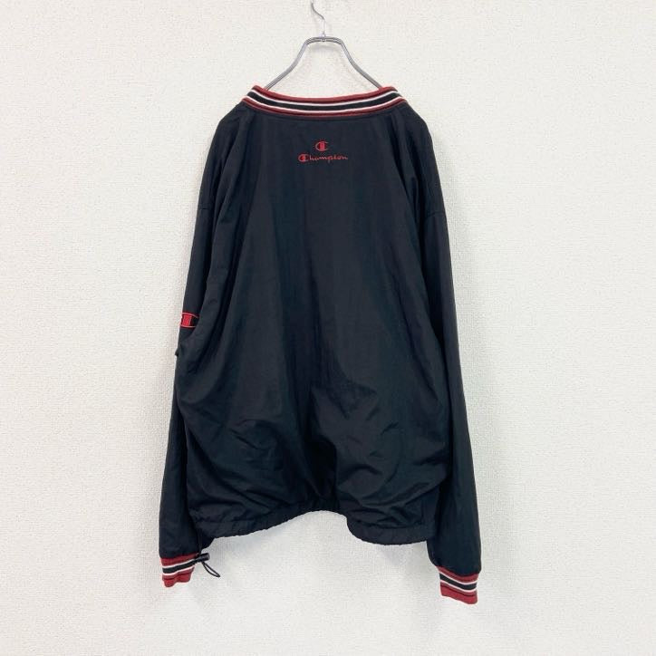 90s　Champion　チャンピオン　ナイロンジャケットプルオーバー　ヴィンテージ　黒　ブラック　Lサイズ