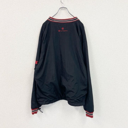 90s　Champion　チャンピオン　ナイロンジャケットプルオーバー　ヴィンテージ　黒　ブラック　Lサイズ