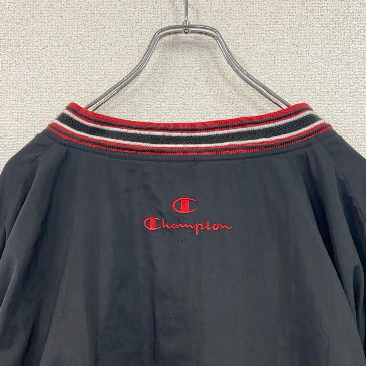 90s　Champion　チャンピオン　ナイロンジャケットプルオーバー　ヴィンテージ　黒　ブラック　Lサイズ