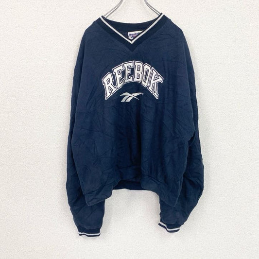 90s　Reebok　リーボック　ナイロンプルオーバー　ヴィンテージ　紺　ネイビー　Mサイズ