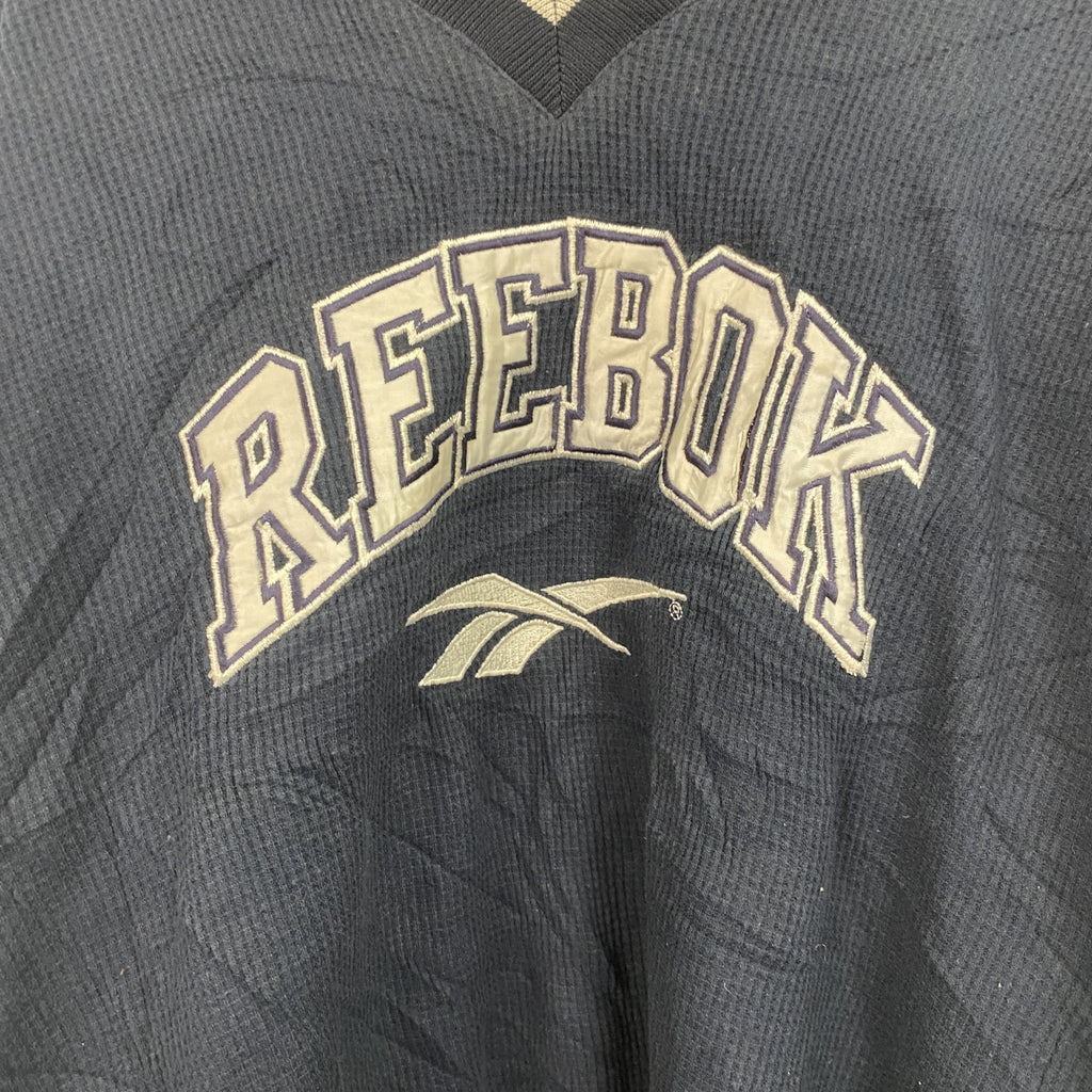 90s　Reebok　リーボック　ナイロンプルオーバー　ヴィンテージ　紺　ネイビー　Mサイズ