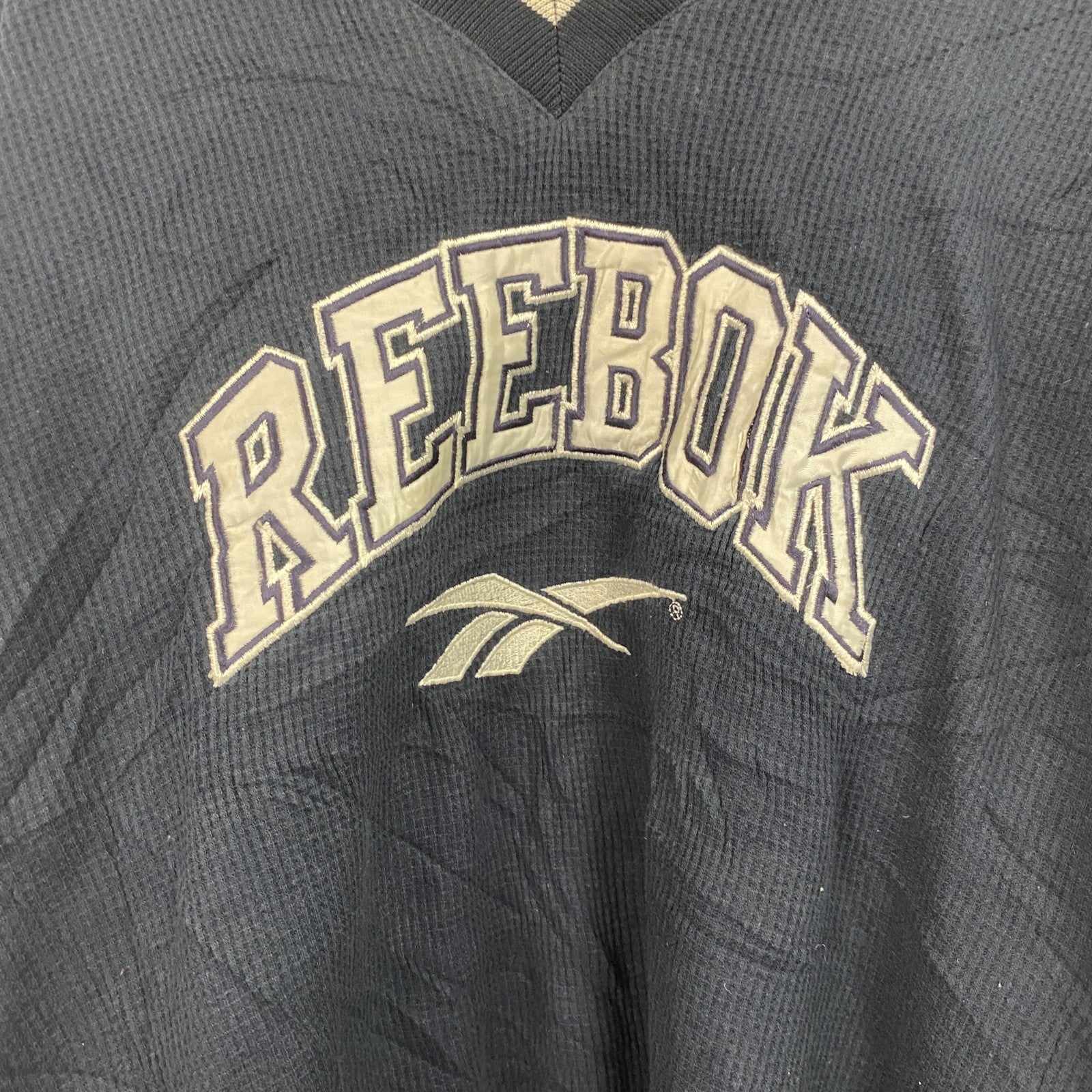 90s　Reebok　リーボック　ナイロンプルオーバー　ヴィンテージ　紺　ネイビー　Mサイズ