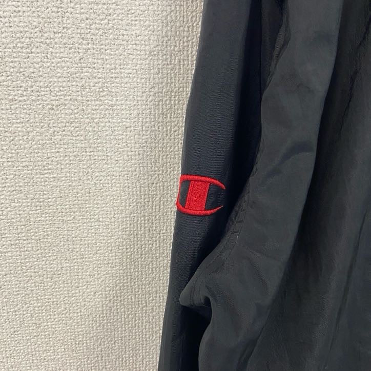 90s　Champion　チャンピオン　ナイロンジャケットプルオーバー　ヴィンテージ　黒　ブラック　Lサイズ