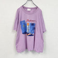 ～90s　半袖プリントTシャツ　ヴィンテージ　シングルステッチ　紫　パープル　50サイズ