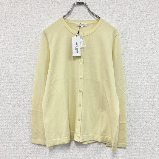 pierre cardin　ピエールカルダン　コットンニットカーディガン　クルーネック　黄色　イエロー　42サイズ