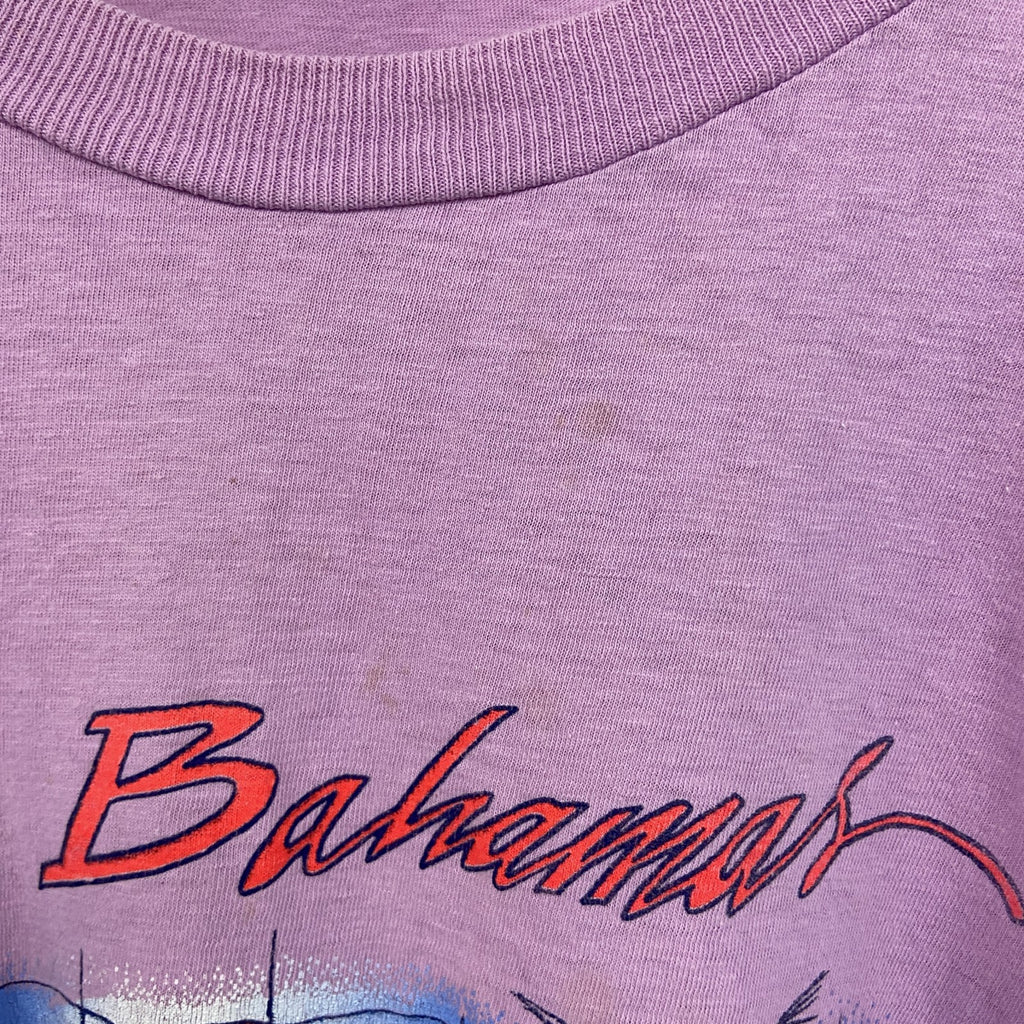 ～90s　半袖プリントTシャツ　ヴィンテージ　シングルステッチ　紫　パープル　50サイズ
