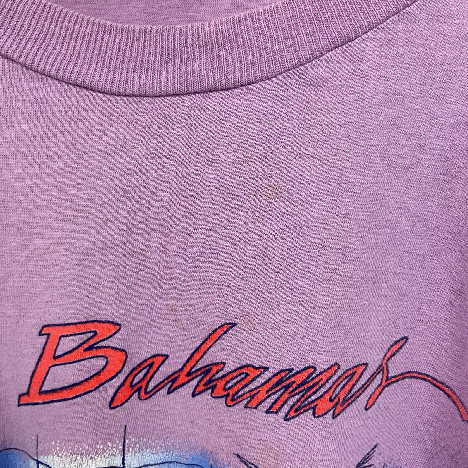 ～90s　半袖プリントTシャツ　ヴィンテージ　シングルステッチ　紫　パープル　50サイズ
