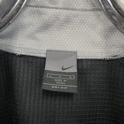 00s　NIKE　ナイキ　DRI-FIT　フルジップベスト　スウッシュ　ヴィンテージ　黒　ブラック　Lサイズ
