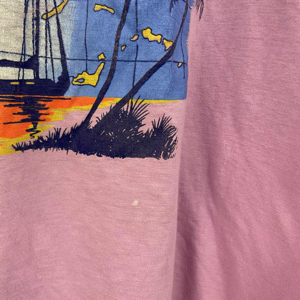 ～90s　半袖プリントTシャツ　ヴィンテージ　シングルステッチ　紫　パープル　50サイズ