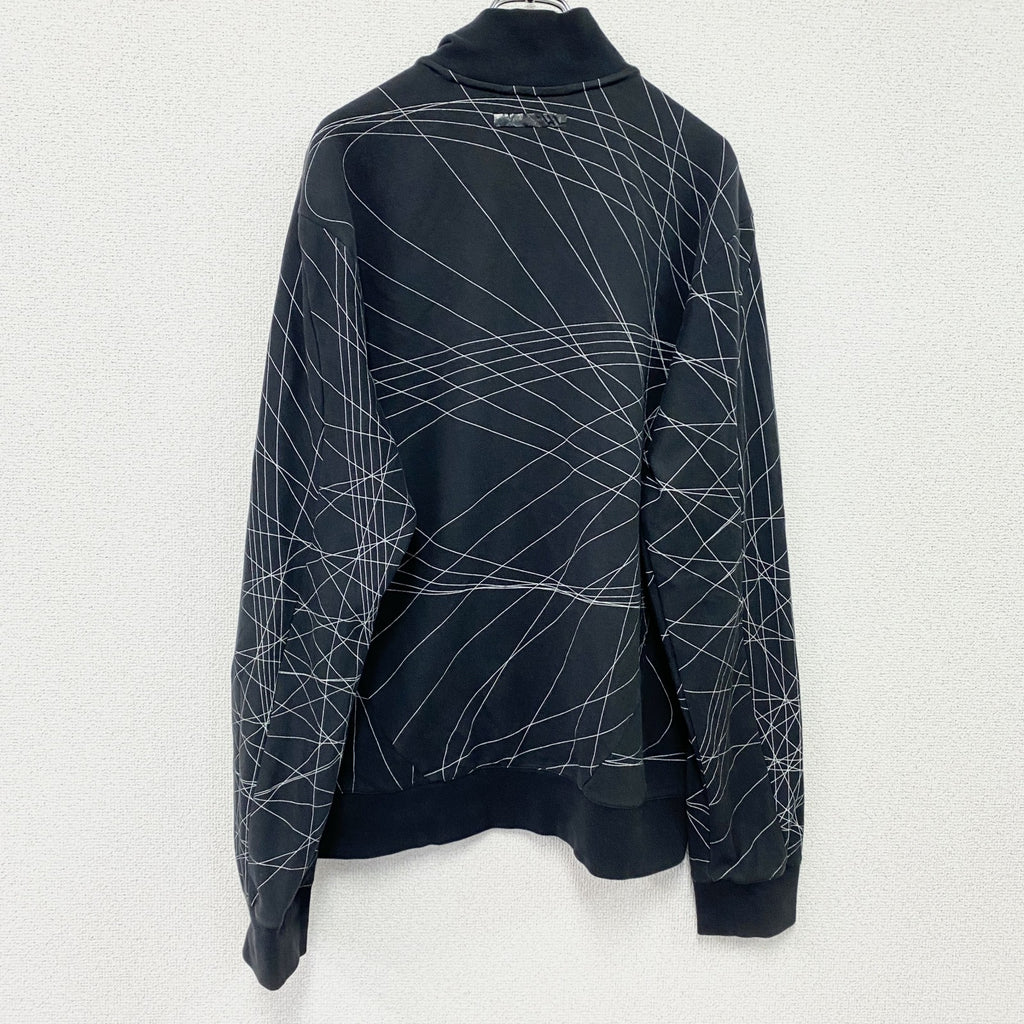 00s　adidas　アディダス　スウェットトラックジャケット/ジャージ　パフォーマンスロゴ　ヴィンテージ　黒　ブラック　XLサイズ