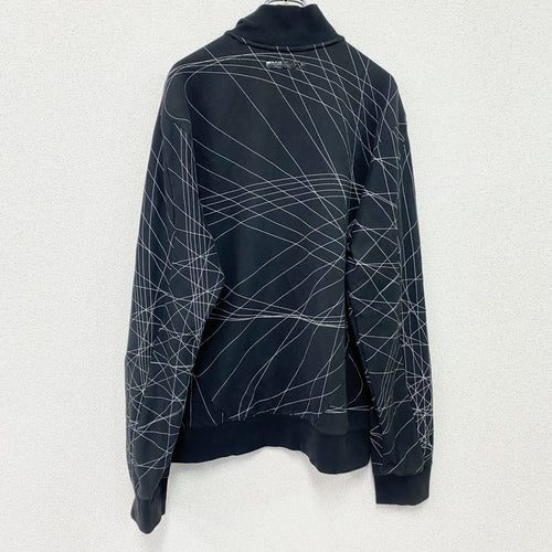 00s　adidas　アディダス　スウェットトラックジャケット/ジャージ　パフォーマンスロゴ　ヴィンテージ　黒　ブラック　XLサイズ