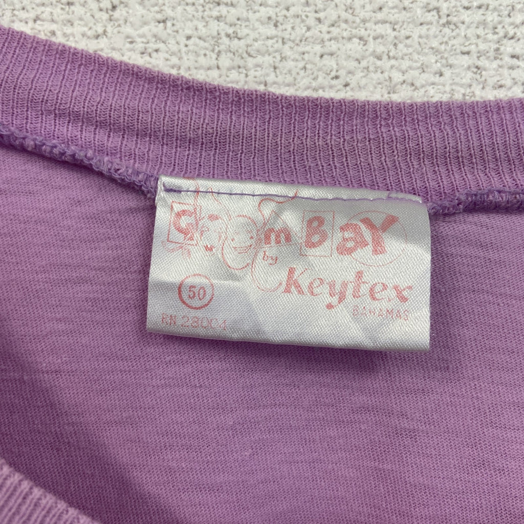 ～90s　半袖プリントTシャツ　ヴィンテージ　シングルステッチ　紫　パープル　50サイズ