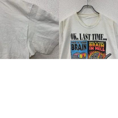 90s　半袖プリントTシャツ　BRAIN　脳　シングルステッチ　ヴィンテージ　白　ホワイト