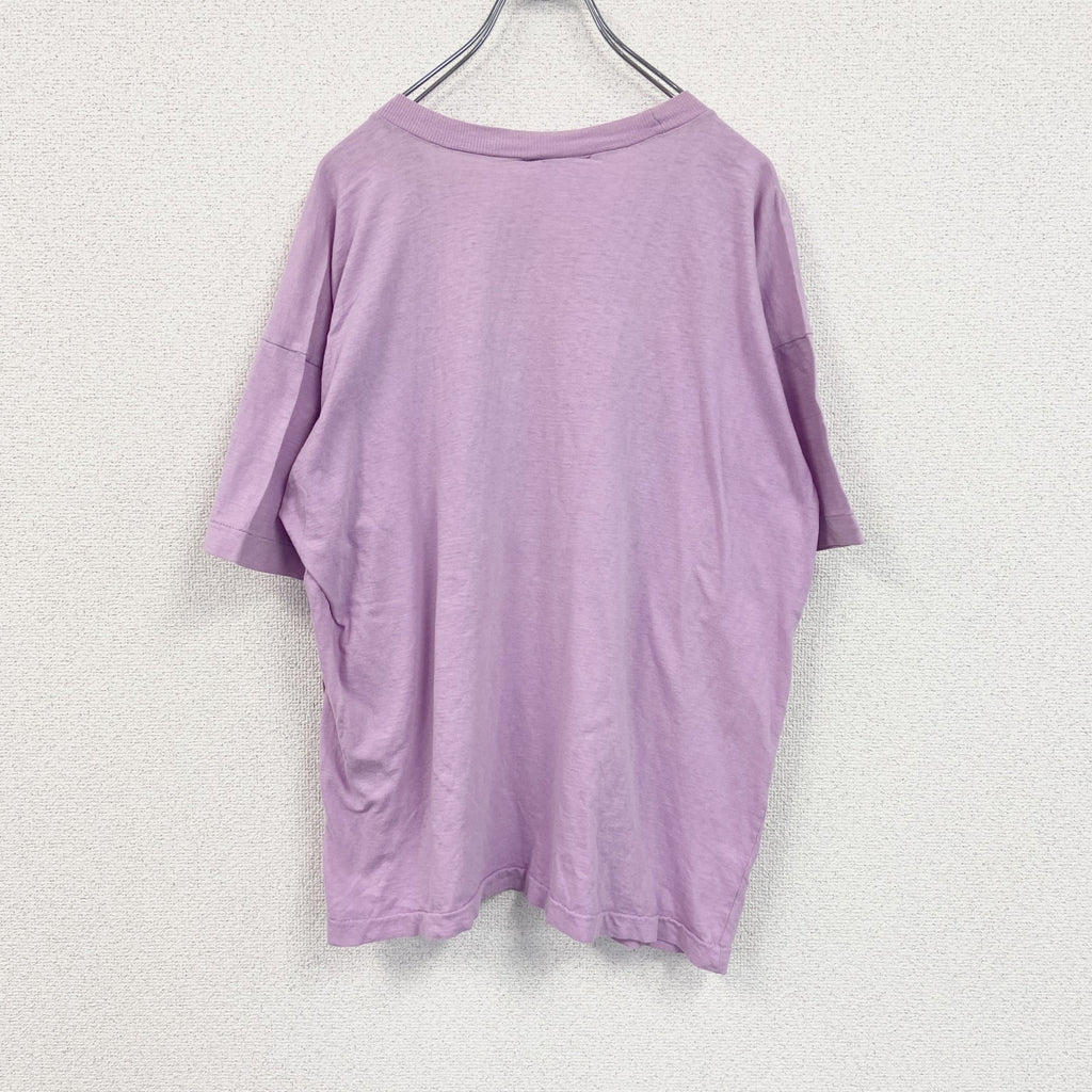 ～90s　半袖プリントTシャツ　ヴィンテージ　シングルステッチ　紫　パープル　50サイズ