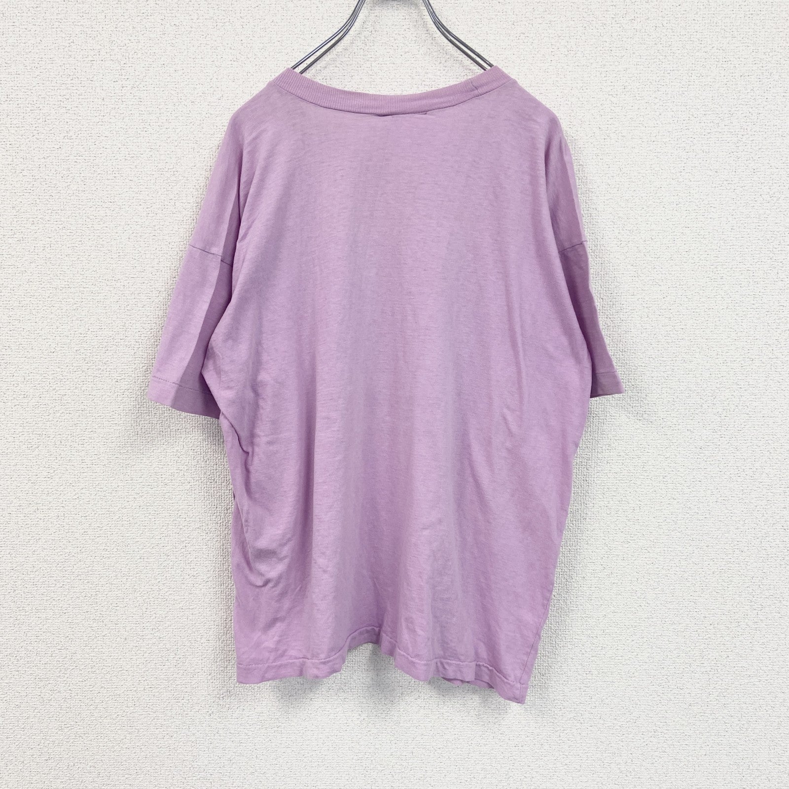 ～90s　半袖プリントTシャツ　ヴィンテージ　シングルステッチ　紫　パープル　50サイズ
