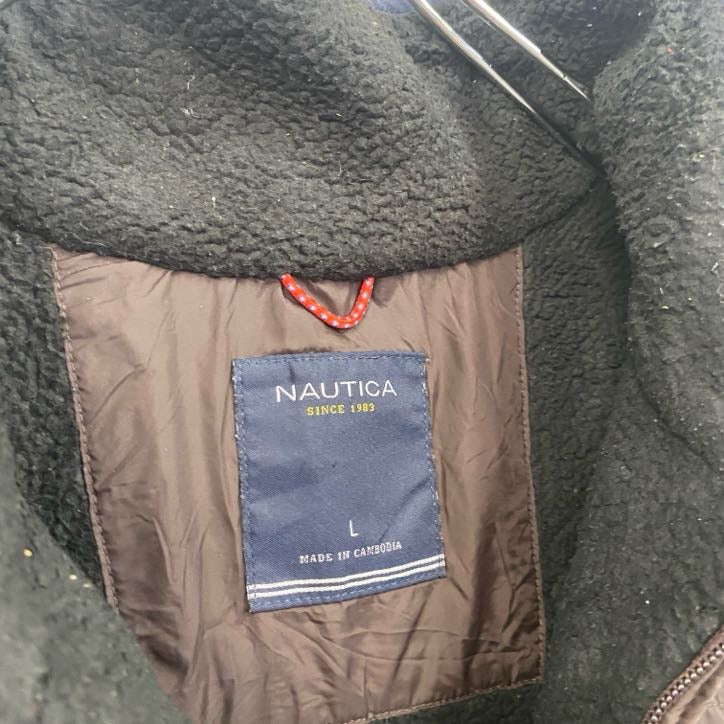 NAUTICA　ノーティカ　フルジップ中綿ジャケット　ブルゾン　茶色　ブラウン　Lサイズ