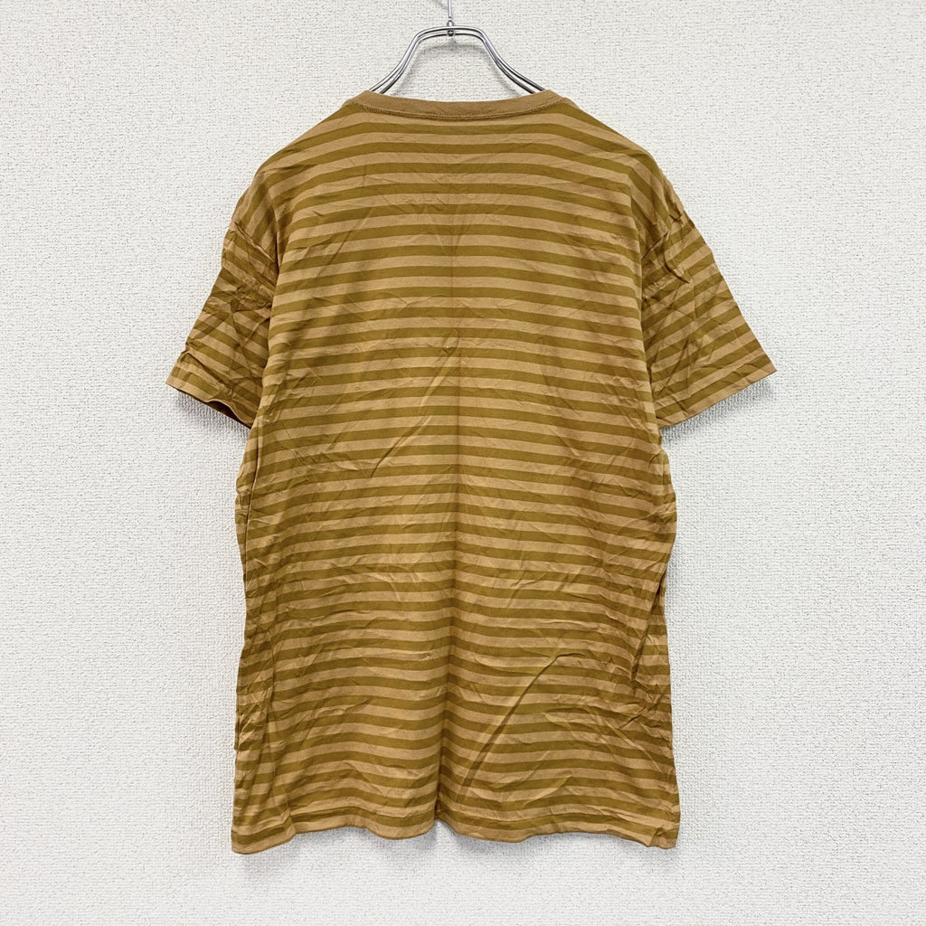 Papas　パパス　半袖Tシャツ　ボーダー　茶色　ブラウン　Sサイズ