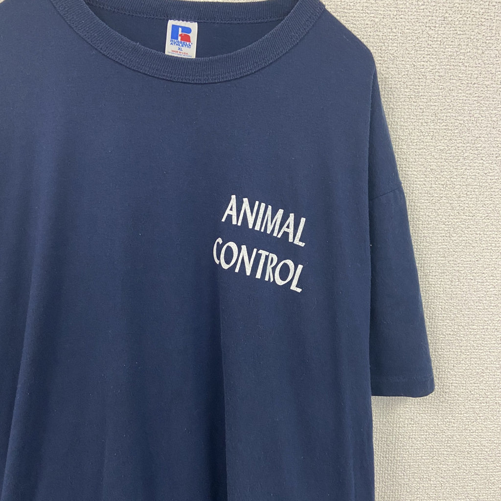90s　RUSSELL ATHLETIC　半袖プリントTシャツ　ヴィンテージ　紺　ネイビー　XLサイズ