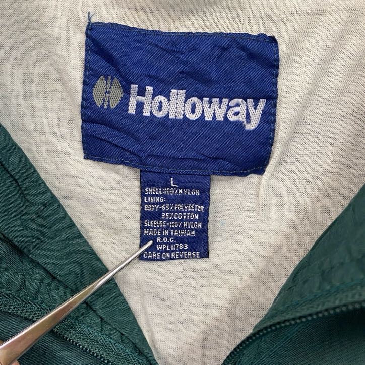 ～90s　Holloway　フルジップナイロンジャケット　ヴィンテージ　緑　グリーン　Lサイズ