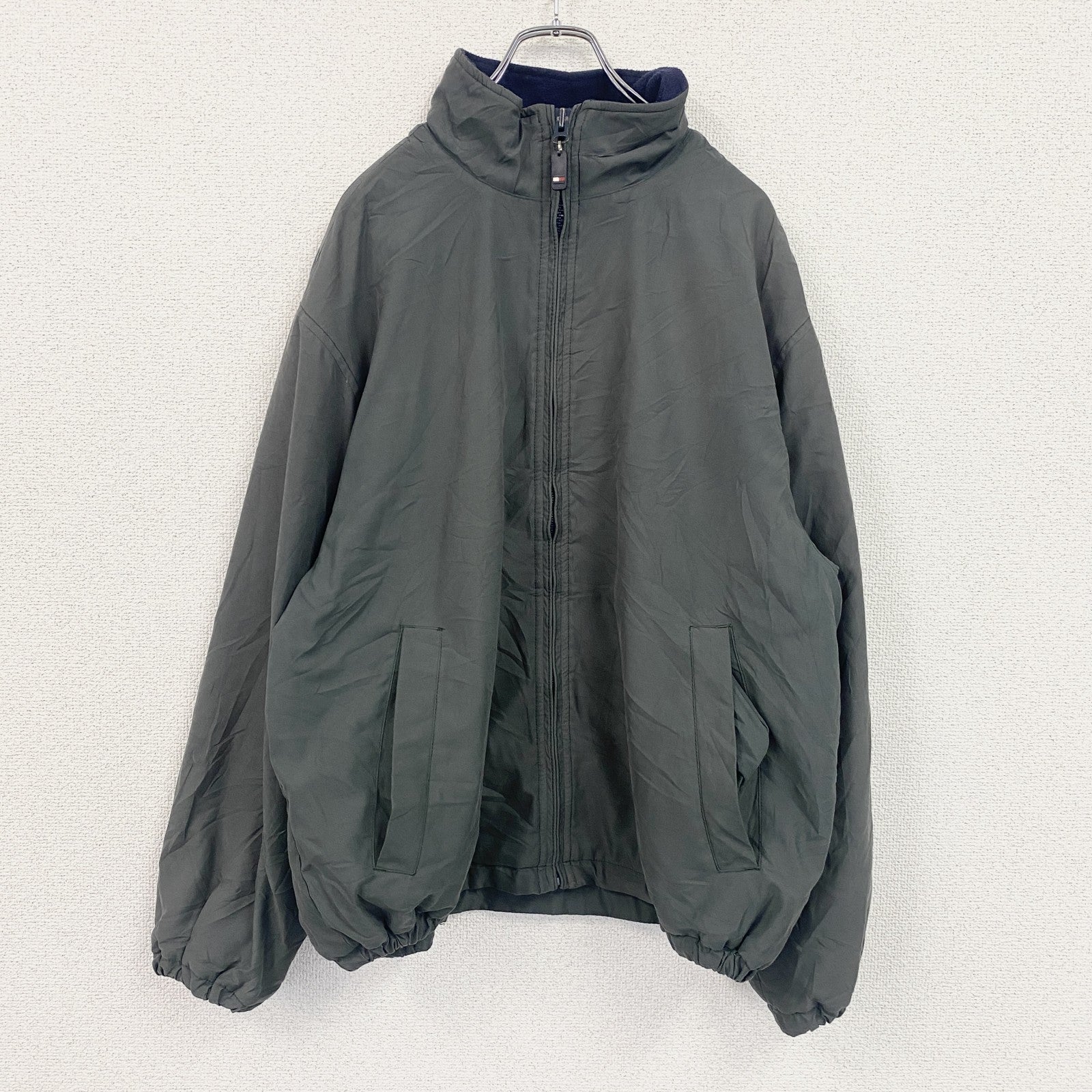 TOMMY HILFIGER　トミーヒルフィガー　フルジップ中綿ジャケット　ブルゾン　カーキ　Mサイズ