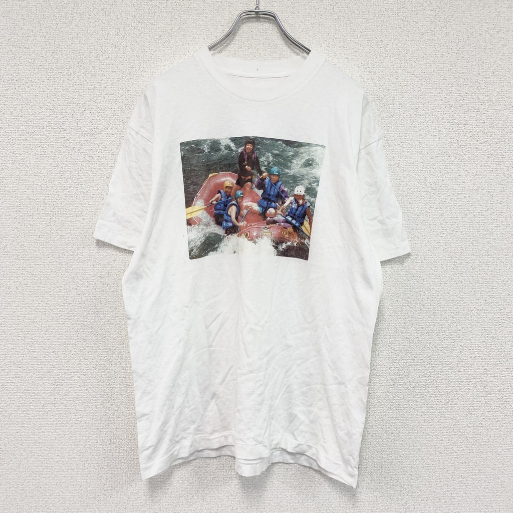 半袖プリントTシャツ　人物T　誰やねん　シングルステッチ　白　ホワイト　