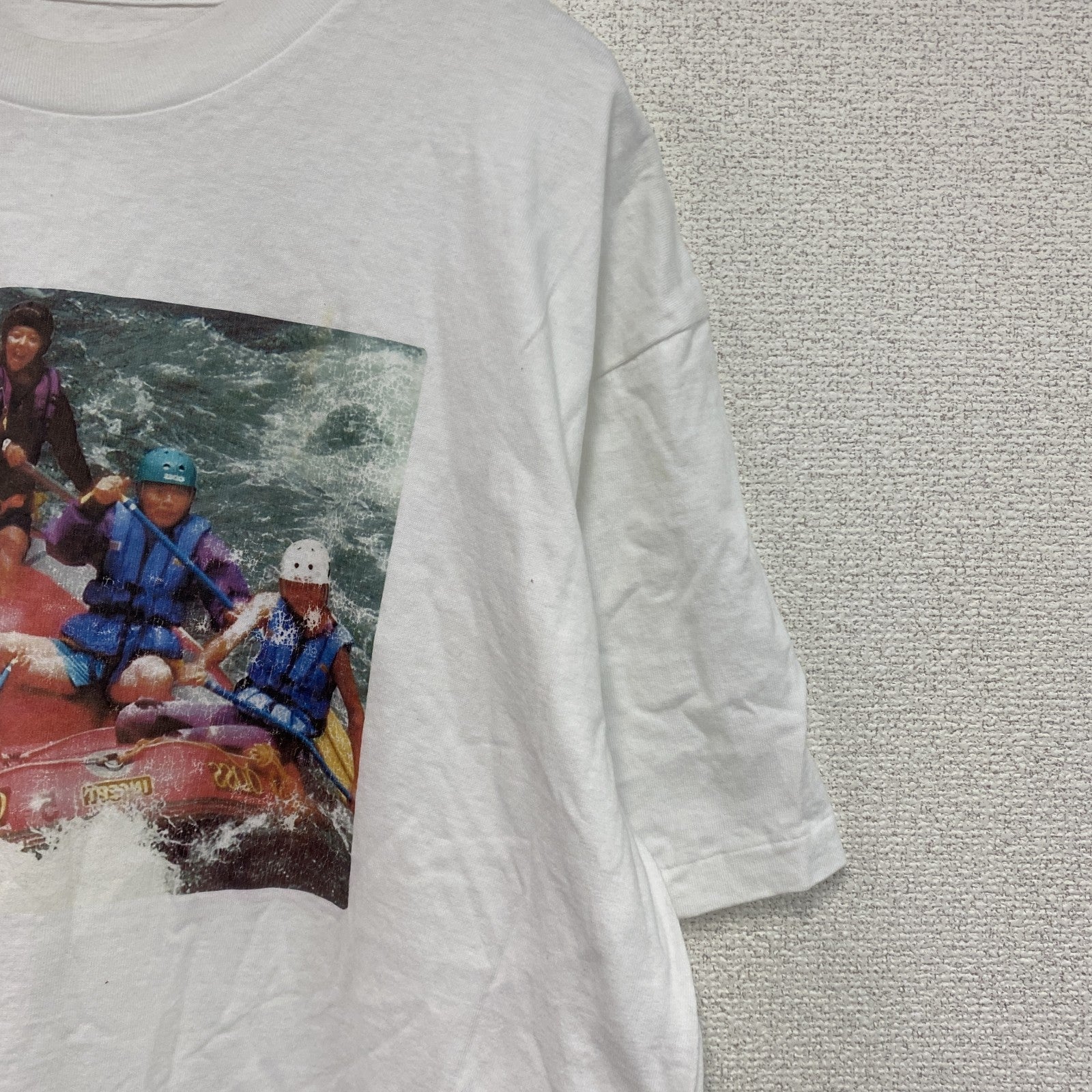 半袖プリントTシャツ　人物T　誰やねん　シングルステッチ　白　ホワイト　