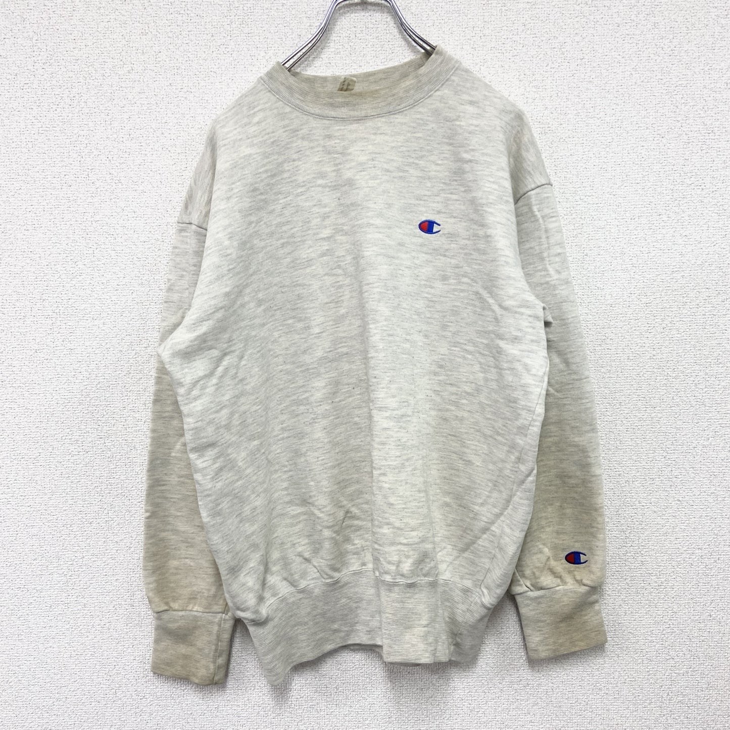 ～90s　Champion　チャンピオン　スウェット/トレーナー　ヴィンテージ　灰色　霜降りグレー　Mサイズ