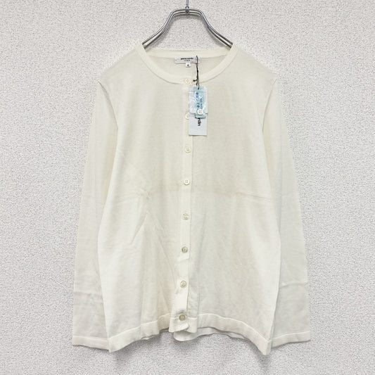 pierre cardin　ピエールカルダン　コットンニットカーディガン　クルーネック　アイボリー　42サイズ