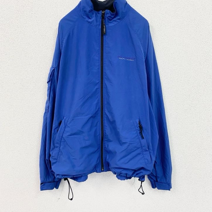 90s　POLO SPORT　ポロスポーツ　ラルフローレン　ブルゾン/スイングトップ　青　ブルー　Lサイズ　